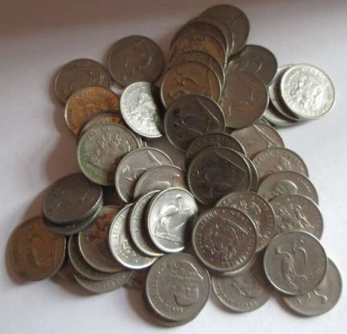 5 CENTS SOUTH AFRICA x56 COINS (SEE DESCRIPTION - DATES)