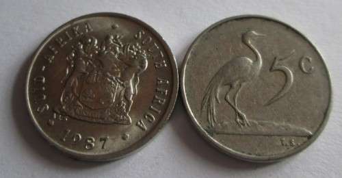 5 CENTS SOUTH AFRICA x56 COINS (SEE DESCRIPTION - DATES)