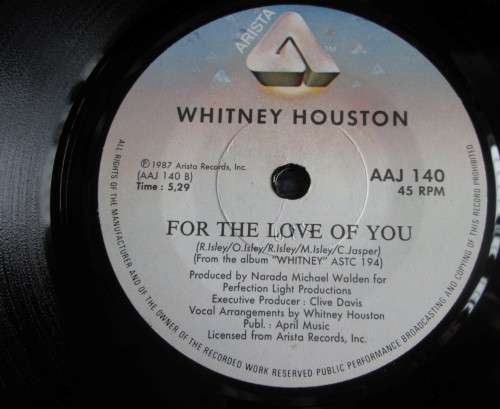 WHITNEY - SO EMOTIONAL 1987 (AAJ 140) 45 RPM