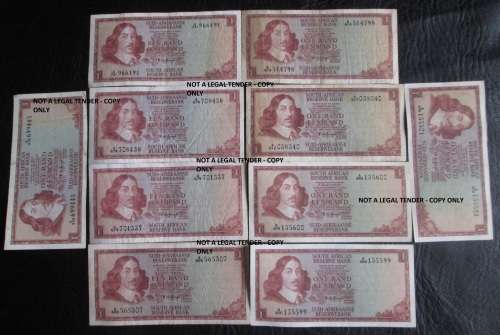 ONE RANDS SOUTH AFRICA NOTES x10 (LOT)