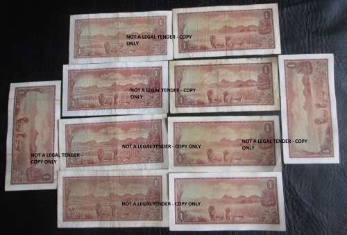 ONE RANDS SOUTH AFRICA NOTES x10 (LOT)