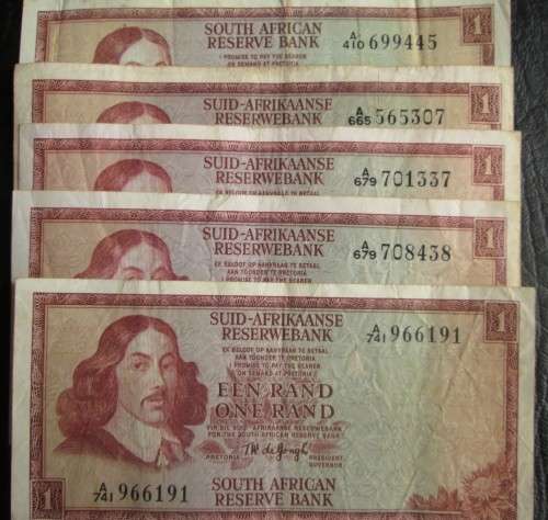 ONE RANDS SOUTH AFRICA NOTES x10 (LOT)
