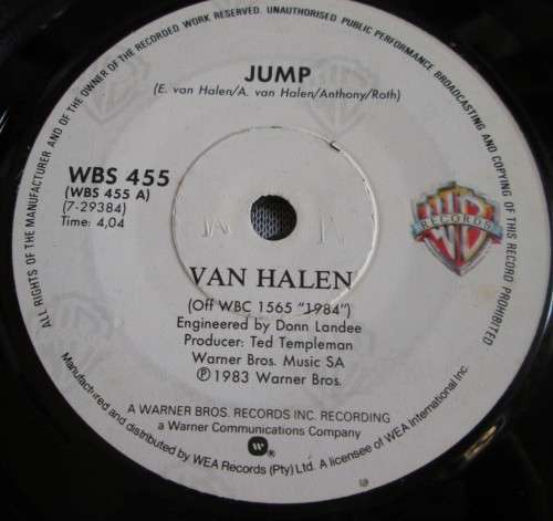 VAN HALEN - JUMP 1983 (WBS 455) 45 RPM