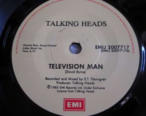 TALKING HEADS - ROAD TO NOWHERE 1985 (EMIJ 2007717) 45 RPM