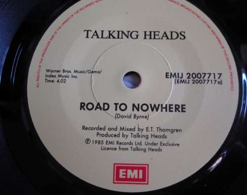 TALKING HEADS - ROAD TO NOWHERE 1985 (EMIJ 2007717) 45 RPM