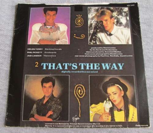 CULTURE CLUB - 1983 KARMA CHAMELEON/ THAT`s THE WAY (YS 545) 45 RPM RECORD - A3208