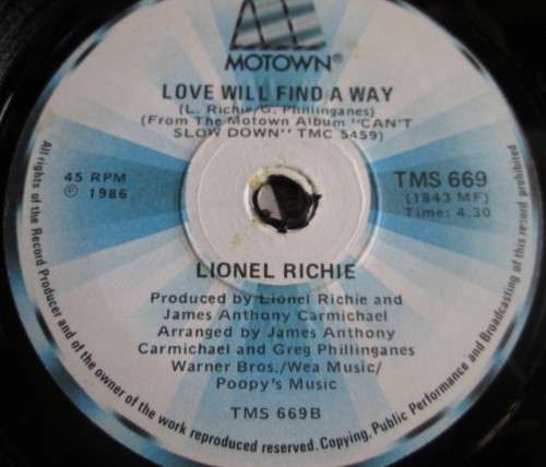 LIONEL RICHIE - DANCING ON THE CEILING 1986 (TMS 669) 45 RPM