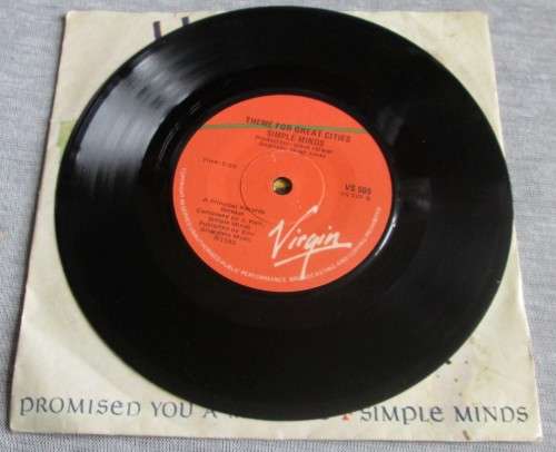 SIMPLE MINDS - 1982 THEME FOR GREAT CITIES/PROMISED YOU A MIRACLE (VS 505) 45 RPM RECORD - A3267