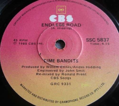 TIME BANDITS -1985 FICTION/ENDLESS ROAD (SSC 5837) 45 RPM RECORD - A3335