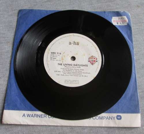 A-HA - THE LIVING DAYLIGHTS 1987 (WBS 516) 45 RPM RECORD