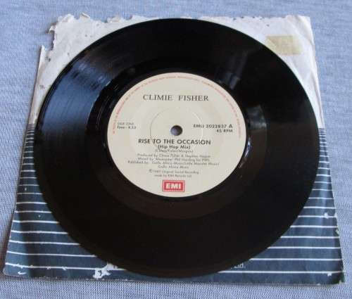 CLIMIE FISHER - 1987 MENTAL BLOCK/RISE TO THE OCCASION (EMIJ 2022837) 45 RPM RECORD - A3387