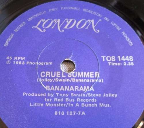 BANANARAMA - CRUEL SUMMER 1983 (TOS 1448) 45 RPM RECORD