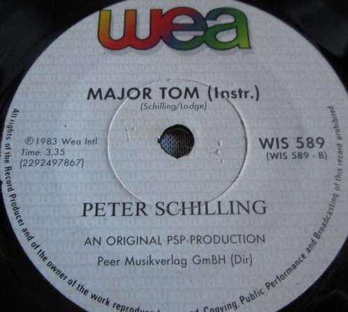PETER SCHILLING - MAJOR TOM 1983 (WIS 589) 45 RPM RECORD