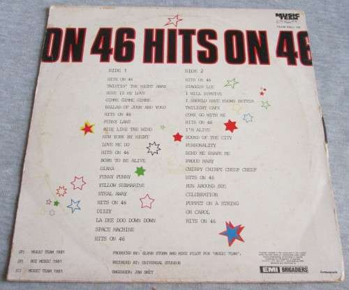 HITS ON 46 - MUSIC TEAM (TEAM 33 (L) 102) VINYL LP RECORD - A3119
