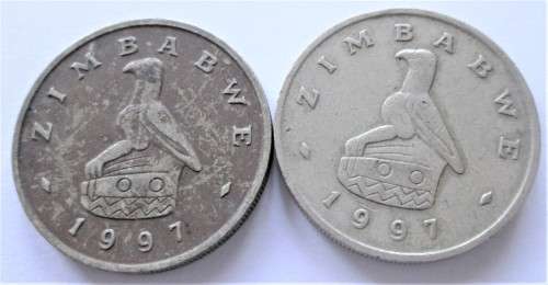 2 DOLLARS 1991 ZIMBABWE x2 COINS (LOT)