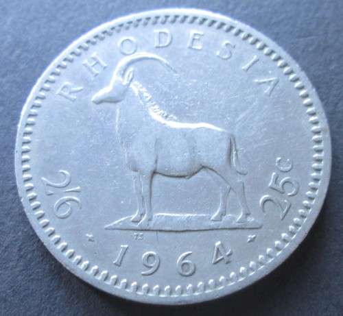 25 CENT 1964 RHODESIA COIN