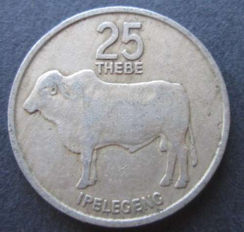 25 THEBE 1976 BOTSWANA COIN