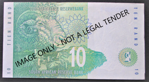 TEN RAND SOUTH AFRICA NOTE SERIAL Nr. EC7825601A (TT MBOWENI)