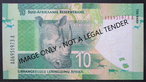 10 RAND SOUTH AFRICA MANDELA NOTE SERIAL Nr. AA6951973A (GILL MARCUS) - K4