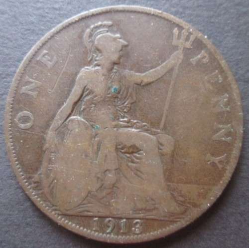 ONE PENNY 1913 GREAT BRITAIN COIN