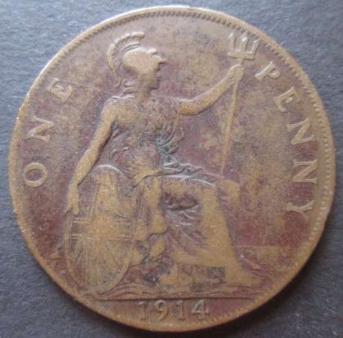 ONE PENNY 1914 GREAT BRITAIN COIN