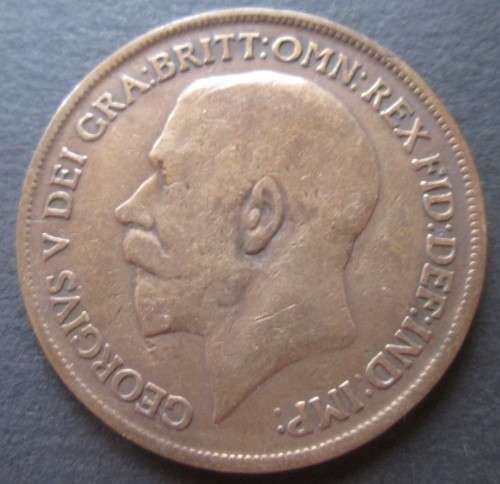 ONE PENNY 1915 GREAT BRITAIN COIN