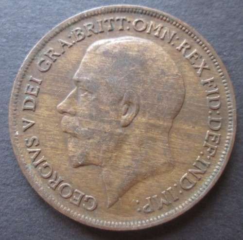 ONE PENNY 1920 GREAT BRITAIN COIN