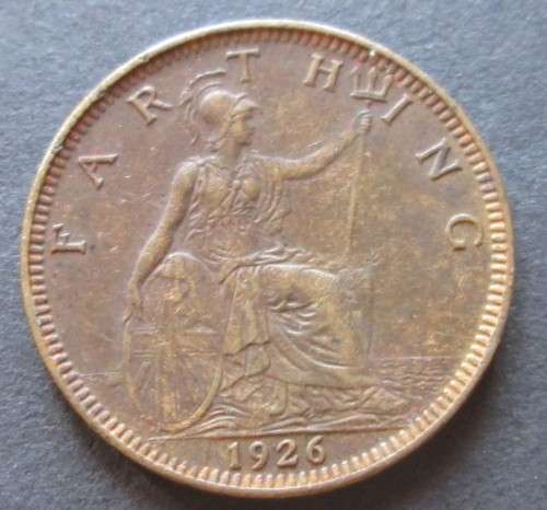 1926 FARTHING GREAT BRITAIN COIN