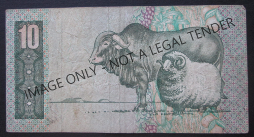 TEN RAND SOUTH AFRICA NOTE SERIAL Nr. AP4145054C (CL STALS)