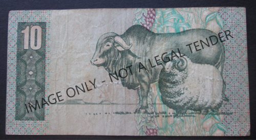 TEN RAND SOUTH AFRICA NOTE SERIAL Nr. AR3711468C (CL STALS)