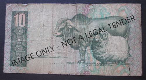 TEN RAND SOUTH AFRICA NOTE SERIAL Nr. CG9220026C (CL STALS)