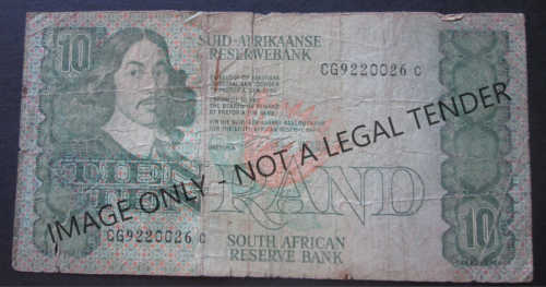 TEN RAND SOUTH AFRICA NOTE SERIAL Nr. CG9220026C (CL STALS)