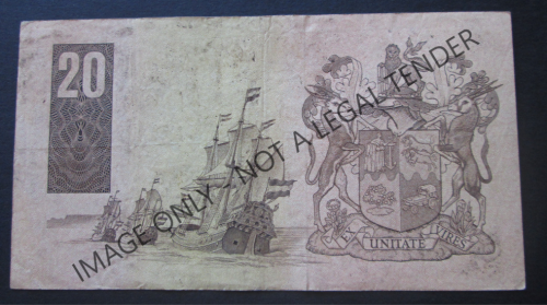 TWENTY RAND SOUTH AFRICA NOTE SERIAL Nr. AD8120528D (CL STALS)