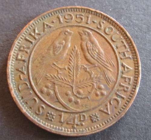 1/4 PENNY 1951 (FARTHING) UNION OF SOUTH AFRICA COIN - C1546