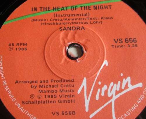 SANDRA - IN THE HEAT OF THE NIGHT (VS656) 45 RPM RECORD - S11