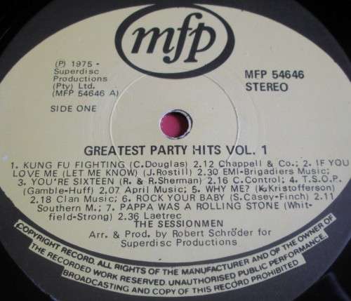 1975 GREATEST PARTY HITS VOL. 1 / VOL. 2  (MFP54646) x2 VINYL LP RECORDS - S54
