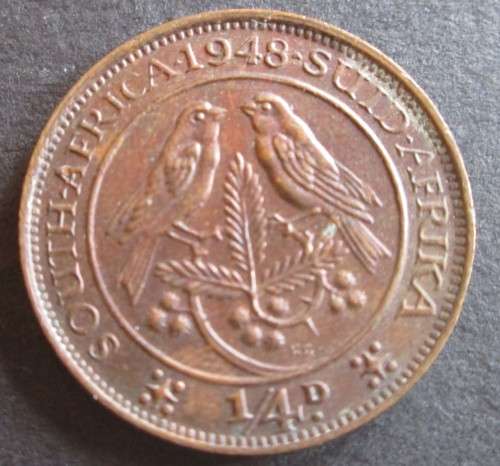 1/4 PENNY (FARTHING) 1948 UNION OF SOUTH AFRICA COIN - C1887