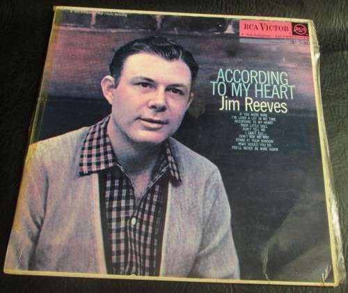 JIM REEVES - ACCORDING TO MY HEART LP VINYL RECORD (L3WP 1234) - S168