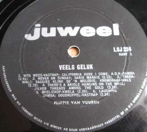 FLIPPIE VAN VUUREN - VEELS GELUK LP VINYL RECORD (LSJ 234) - S175