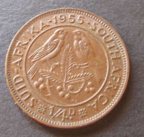 1/4 PENNY (FARTHING) 1955 UNION OF SOUTH AFRCIA COIN - C2389