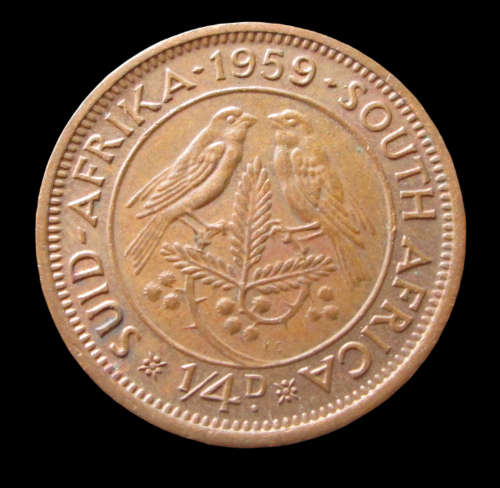 1/4 PENNY (FARTHING) 1959 UNION OF SOUTH AFRCIA COIN - C100