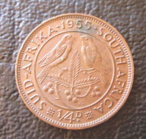 1/4 PENNY (FARTHING) 1955 UNION OF SOUTH AFRICA COIN - C777