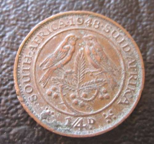 1/4 PENNY (FARTHING) 1948 UNION OF SOUTH AFRICA COIN - C908