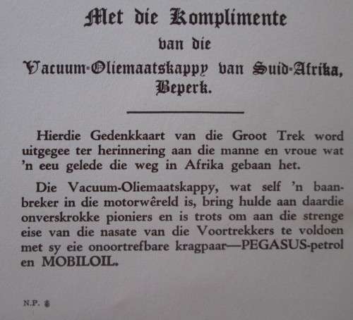 1838 - 1938 VOORTREKKER EEUFEES LANDKAART VAN DIE OSSEWATREK - RAK58