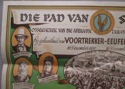 1838 - 1938 VOORTREKKER EEUFEES LANDKAART VAN DIE OSSEWATREK - RAK58