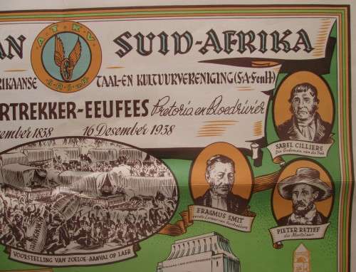 1838 - 1938 VOORTREKKER EEUFEES LANDKAART VAN DIE OSSEWATREK - RAK58