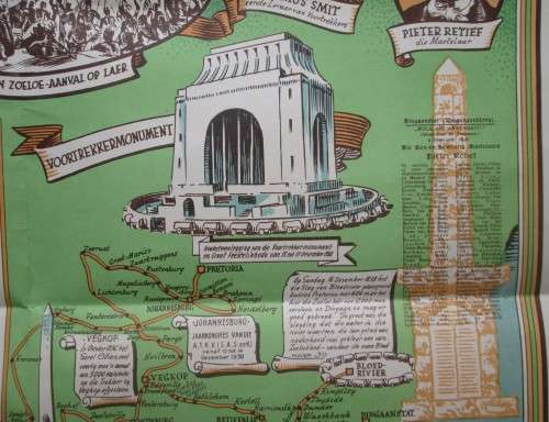 1838 - 1938 VOORTREKKER EEUFEES LANDKAART VAN DIE OSSEWATREK - RAK58