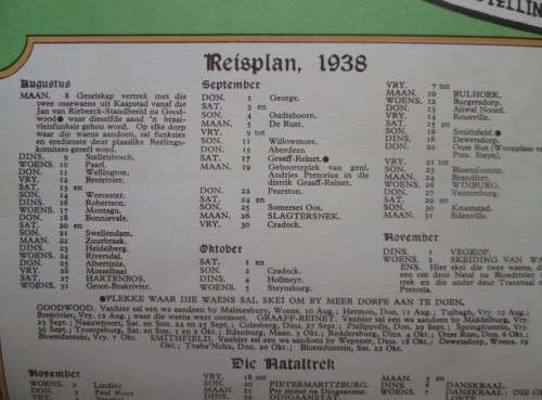 1838 - 1938 VOORTREKKER EEUFEES LANDKAART VAN DIE OSSEWATREK - RAK58