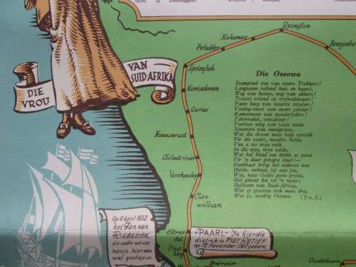 1838 - 1938 VOORTREKKER EEUFEES LANDKAART VAN DIE OSSEWATREK - RAK58