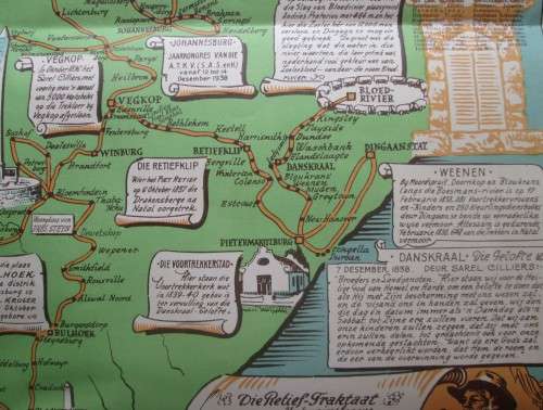 1838 - 1938 VOORTREKKER EEUFEES LANDKAART VAN DIE OSSEWATREK - RAK58